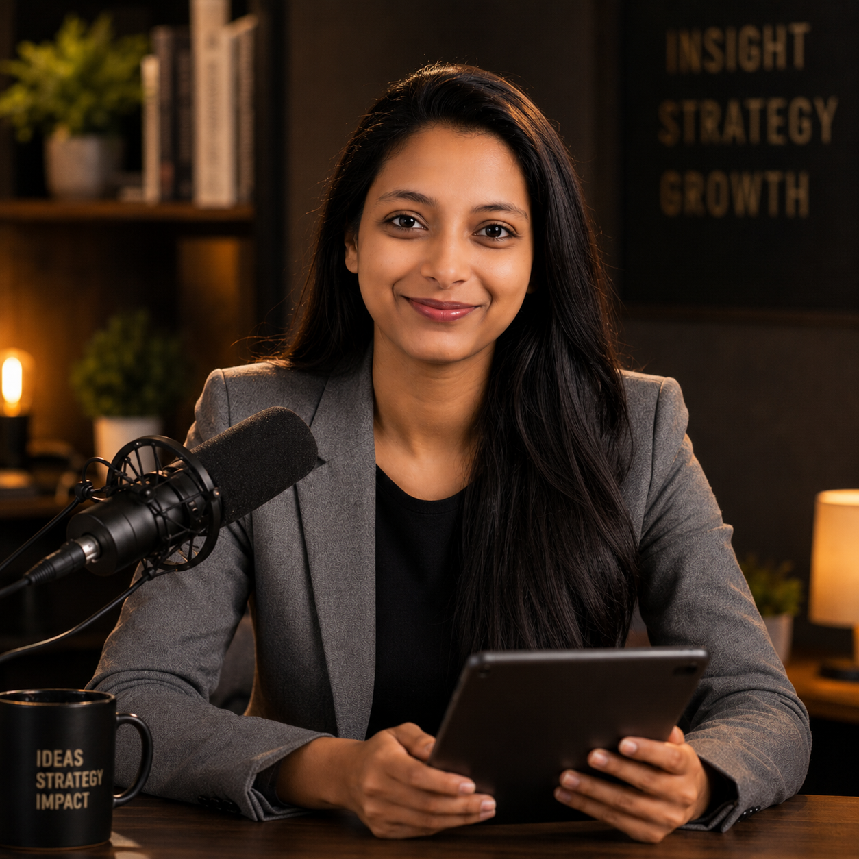 Composed professional in a powerful 1-on-1 conversation, transitioning from shadow to light